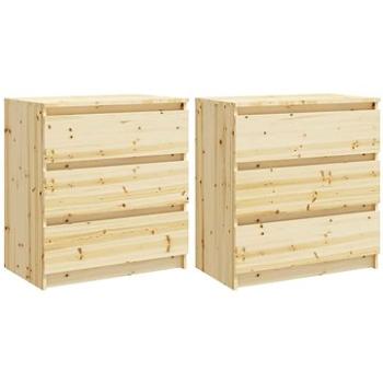 SHUMEE Odkládací skříňky 2 ks 60 × 36 × 64 cm masivní jedlové dřevo, 3094298 (3094298)