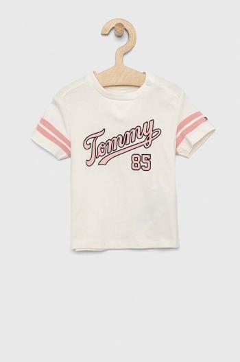 Kojenecké tričko Tommy Hilfiger béžová barva