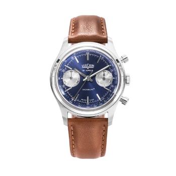 Vulcain Chronograph 70's - Blue - Brown Plain