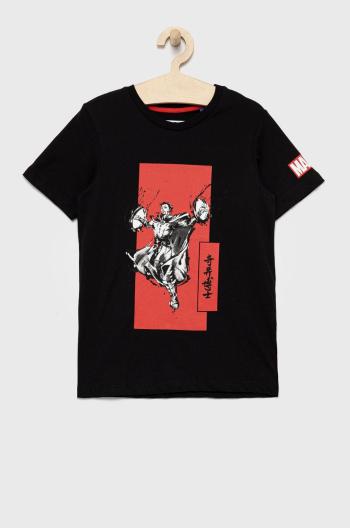 Dětské bavlněné tričko Jack & Jones černá barva