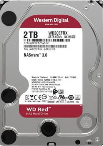 Interní pevný disk 8,9 cm (3,5") Western Digital WD Red™ WD20EFAX, 2 TB, Bulk, SATA 6 Gb/s