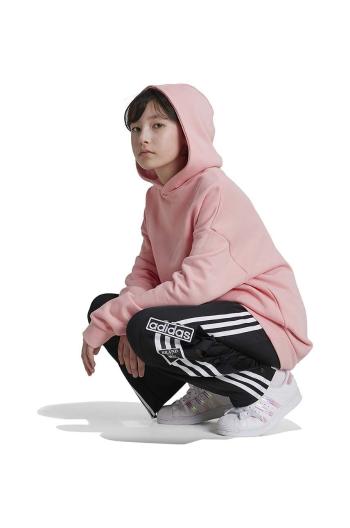 Dětská bavlněná mikina adidas Originals HOODIE oranžová barva, s kapucí, hladká, IX7615