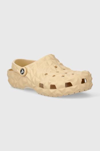 Pantofle Crocs Classic Geometric Clog béžová barva, 209563