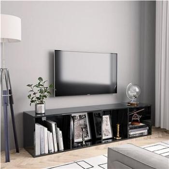 Knihovna/TV skříňka černá s vysokým leskem 143×30×36 cm (800268)