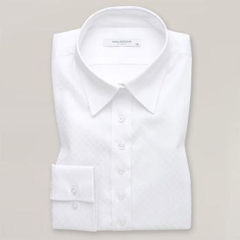 Dámská košile bílé barvy s jemným geometrickým vzorem 14790 42