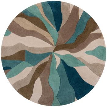 Flair Rugs koberce Kusový koberec Zest Infinite Splinter Teal kruh - 133x133 (průměr) kruh cm Vícebarevná