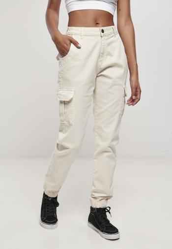 Urban Classics Ladies High Waist Cargo Pants whitesand - 26