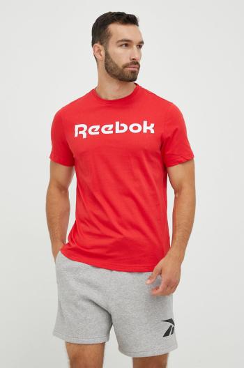 Bavlněné tričko Reebok červená barva, s potiskem