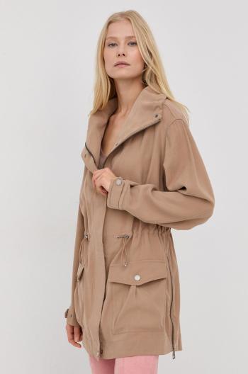 Parka Guess dámská, béžová barva, přechodná