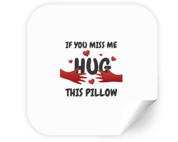 Samolepky čtverec - 5 kusů Hug this pillow