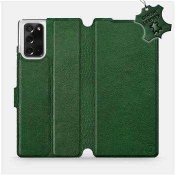 Flipové pouzdro na mobil Samsung Galaxy Note 20 - Zelené - kožené -   Green Leather (5903516332571)