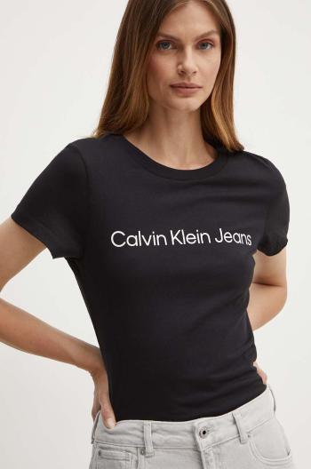 Bavlněné tričko Calvin Klein Jeans černá barva, J20J220253