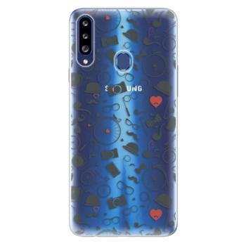 Odolné silikonové pouzdro iSaprio - Vintage Pattern 01 - black - Samsung Galaxy A20s