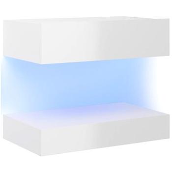 SHUMEE s LED osvětlením bílý s vysokým leskem 60 × 35 cm  (804277)