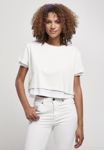 Urban Classics Ladies Full Double Layered Tee whitesand/white - S