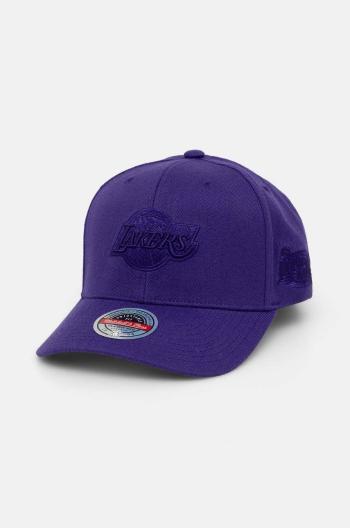 Čepice s vlněnou směsí Mitchell&Ness Los Angeles Lakers fialová barva, s aplikací, HHSSINTL1435-LALPURP