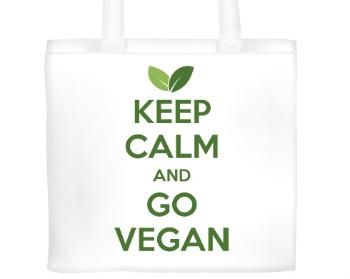 Plátěná nákupní taška Keep calm and Go Vegan