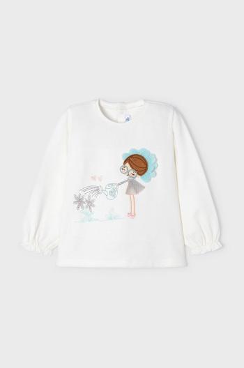 Dětské tričko s dlouhým rukávem Mayoral béžová barva