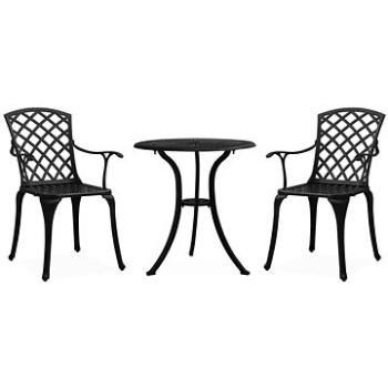 3dílný bistro set litý hliník černý, 315592 (315592)