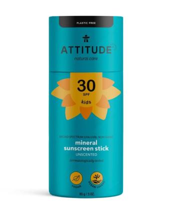 ATTITUDE Dětská 100% minerální ochranná tyčinka bez vůně SPF30 85 g