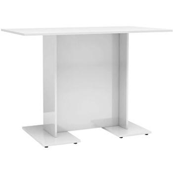 Jídelní stůl bílý s vysokým leskem 110 × 60 × 75 cm dřevotříska (800249)