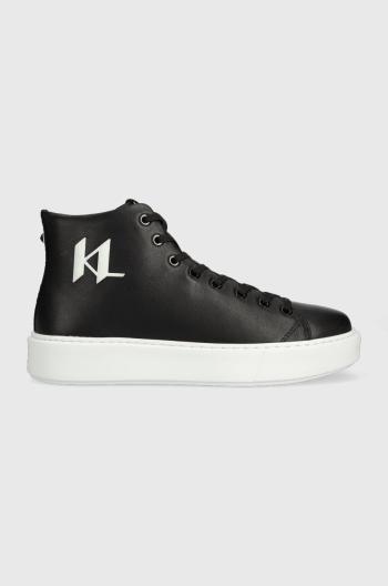 Kožené sneakers boty Karl Lagerfeld MAXI KUP černá barva, KL52265