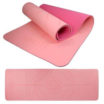 Podložka LIFEFIT® YOGA MAT RELAX DUO, 183x58x0,6cm, růžová