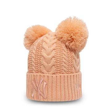 Dětské čepice New Era Kids NEW ERA MLB NEW YORK YANKEES KIDS PINK DOUBLE POM BEANIE HAT - Youth