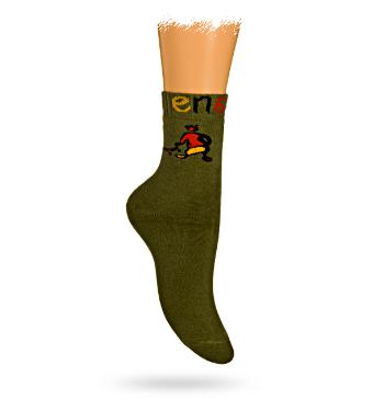 Dětské termo ponožky GATTA vzor ENERGY khaki Velikost: 27-29