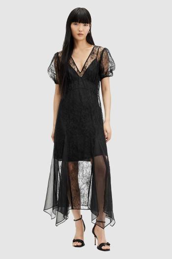 Šaty AllSaints RAYNA LACE DRESS černá barva, maxi, WD574Z