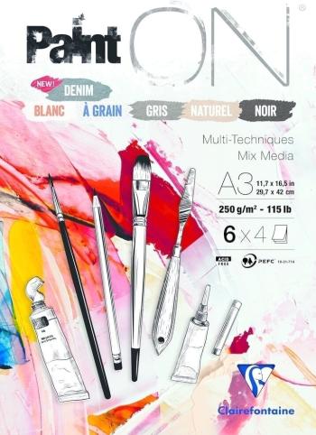 Clairefontaine Paint'On 115Lb N°6 Assorted Pad A3 250 g Skicář