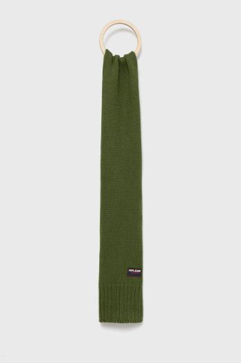 Šátek z vlněné směsi Pepe Jeans zelená barva, hladký