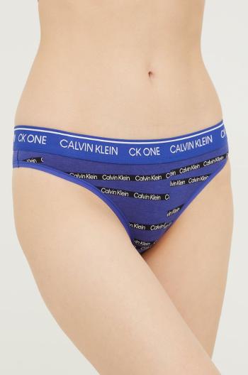 Tanga Calvin Klein Underwear tmavomodrá barva
