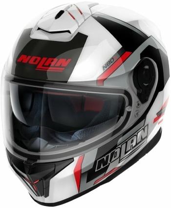 Nolan N80-8 Wanted N-Com Metal White Red/Black/Silver XS Přilba