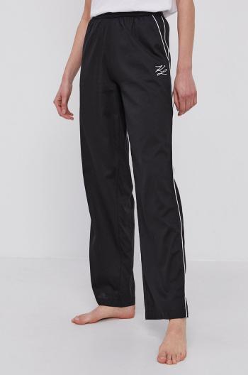 Pyžamové kalhoty Karl Lagerfeld dámské, černá barva
