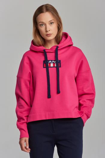 MIKINA GANT D2. GANT RETRO LOGO HOODIE růžová XS