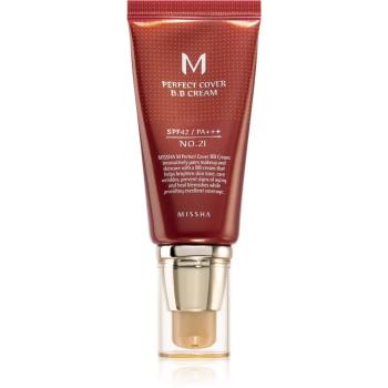 Missha M Perfect Cover BB krém s vysokou UV ochranou odstín No. 21 Light Beige SPF42/PA+++ 50 ml