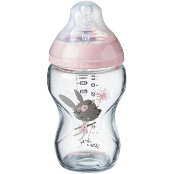 Tommee Tippee C2N Closer to Nature Pink kojenecká láhev Glass 0m+ 250 ml