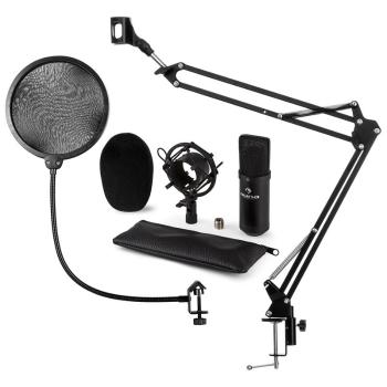 Auna CM001B MIKROFONNÍ SADA V4, ČERNÁ, kondenzátorové mikrofony, mikrofonní rameno, POP FILTER