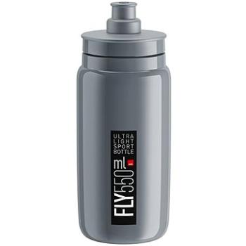 Elite Cyklistická láhev na vodu FLY GREY black logo 550 ml (8020775035825)