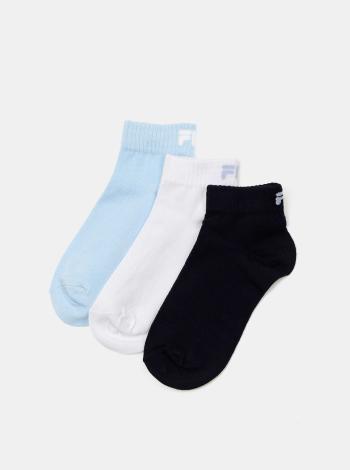 Sada tří párů dámských ponožek v bílé a modré barvě FILA