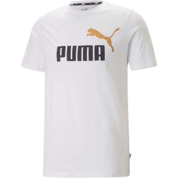 Puma ESS + 2 COL LOGO TEE Pánské triko, bílá, velikost XXXL