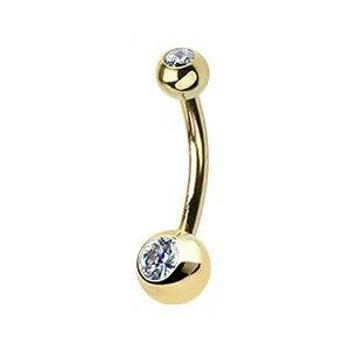 Šperky4U Zlatý piercing do pupíku banánek malý, Au 585/1000 - ZL01062C-YG