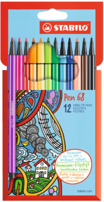 STABILO Pen 68, 12 ks v pouzdře