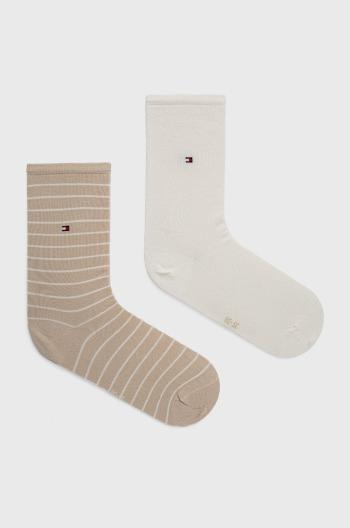 Ponožky Tommy Hilfiger (2-pack) dámské, béžová barva