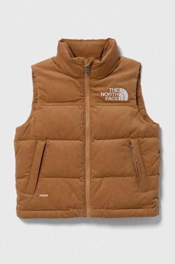 Dětská péřová vesta The North Face 1996 RETRO NUPTSE VEST hnědá barva