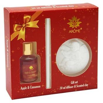 ARÔME Dárkový set difuzéru 30 ml a vonného jílu, Apple and Cinnamom (8595556487310)