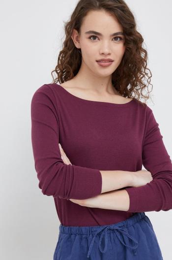 Tričko s dlouhým rukávem GAP fialová barva