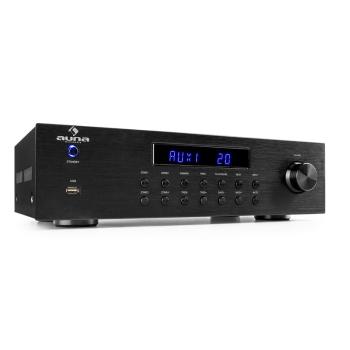 Auna AV2-CD850BT, 4-z&oacute;nov&yacute; stereo zesilovač, 8 x 50 W RMS, bluetooth, USB, CD, čern&yacute;