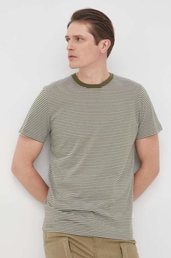 Bavlněné tričko Selected Homme zelená barva, vzorovaný